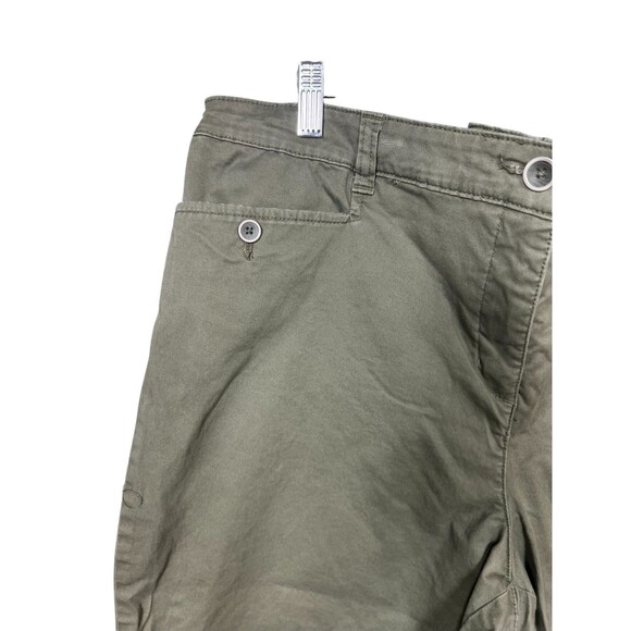Karen Scott Woman Plus 16W Olive Green Capri Pants Snap Hem Stretch Cotton - Picture 3 of 16